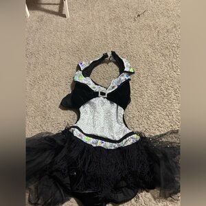 Glamour Black and Silver dance costume